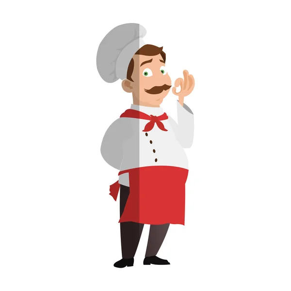 Geïsoleerde mannelijke chef-kok cartoon design — Stockvector