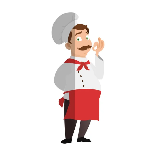 Chef masculino aislado diseño de dibujos animados — Vector de stock