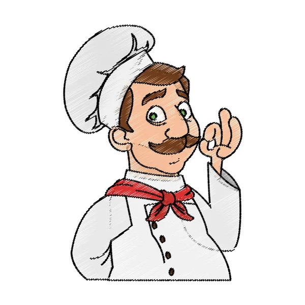Chef masculino aislado diseño de dibujos animados — Vector de stock