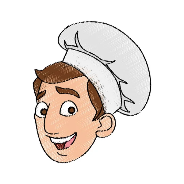 Ізольований дизайн мультфільму шеф-кухаря чоловічої статі — стоковий вектор