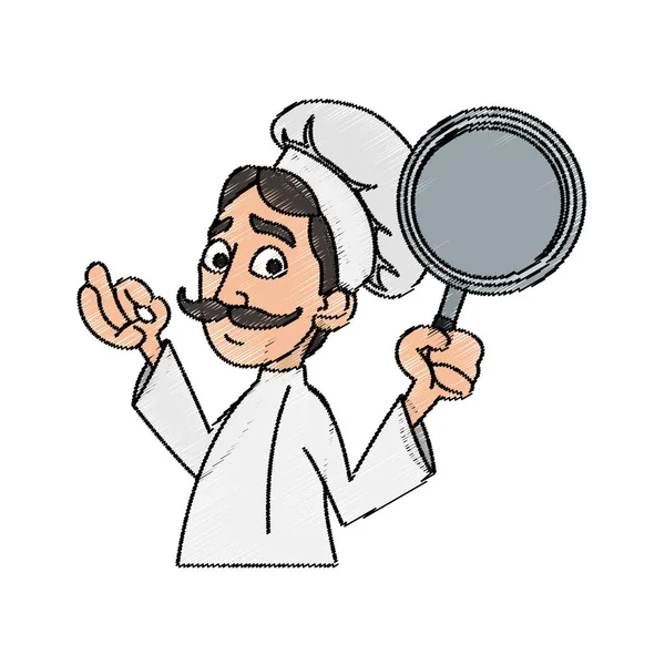 격리 된 남성 요리사 만화 디자인 — 스톡 벡터