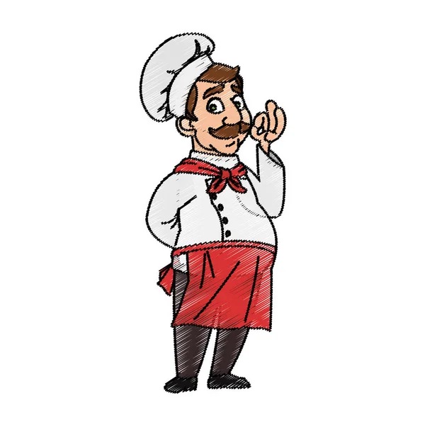 Geïsoleerde mannelijke chef-kok cartoon design — Stockvector