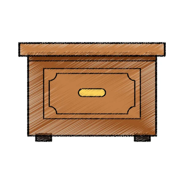 Изолированный стол деревянного дизайна — стоковый вектор