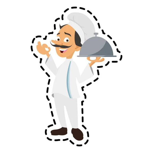 Isolated male chef cartoon design — Stock Vector