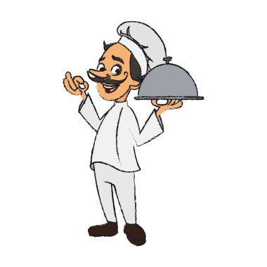 İzole erkek Şef karikatür tasarım