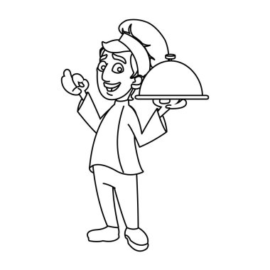 İzole erkek Şef karikatür tasarım