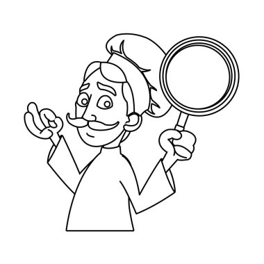 İzole erkek Şef karikatür tasarım