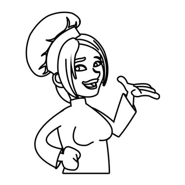 İzole kadın Şef karikatür tasarım