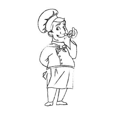 İzole erkek Şef karikatür tasarım