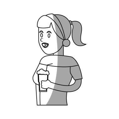 Kahve tasarımı ile izole kız