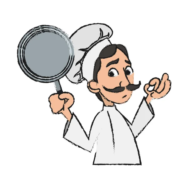 격리 된 남성 요리사 만화 디자인 — 스톡 벡터