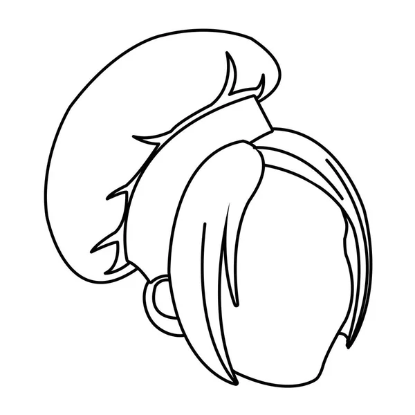 Изолированная женская голова шеф-повара — стоковый вектор