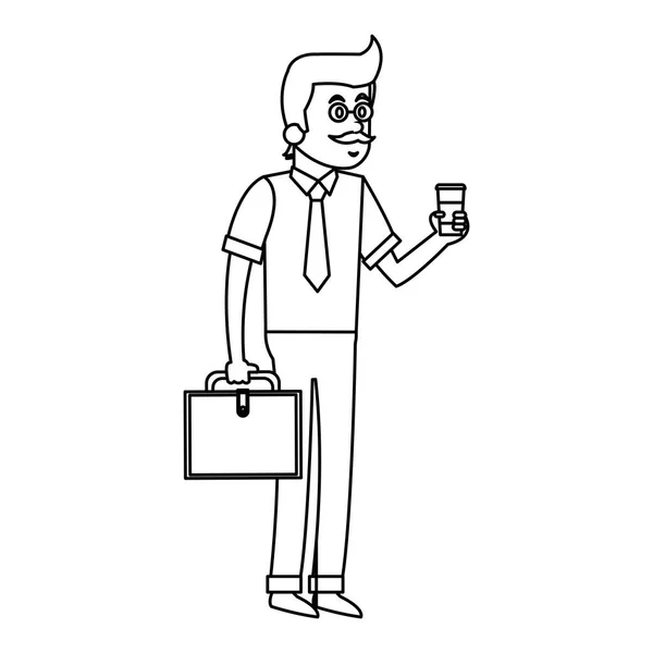 Hombre aislado con diseño de café — Vector de stock