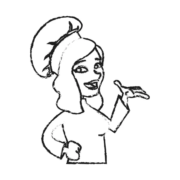 孤立的女厨师卡通设计 — 图库矢量图片