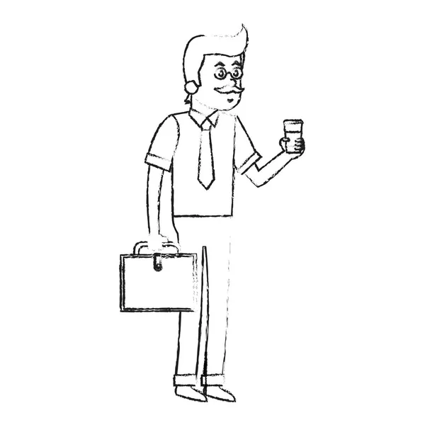 Homem isolado com design de café —  Vetores de Stock