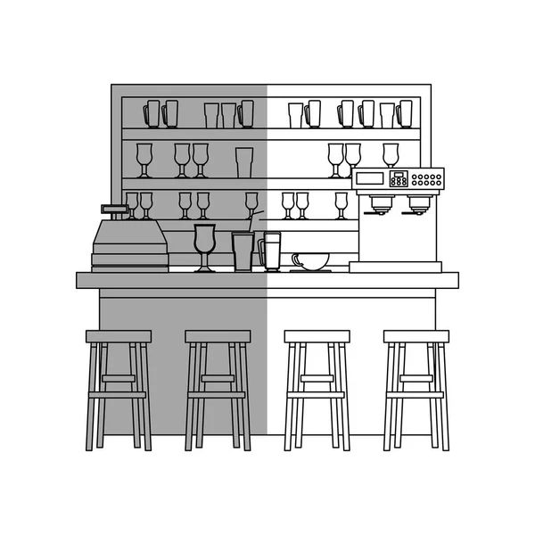 Progettazione di caffetteria isolata — Vettoriale Stock