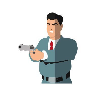 Silah tasarım ile izole karikatür