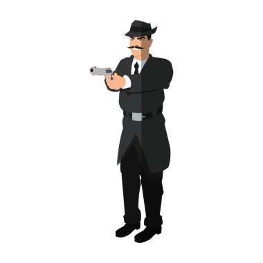 Silah tasarım ile izole karikatür