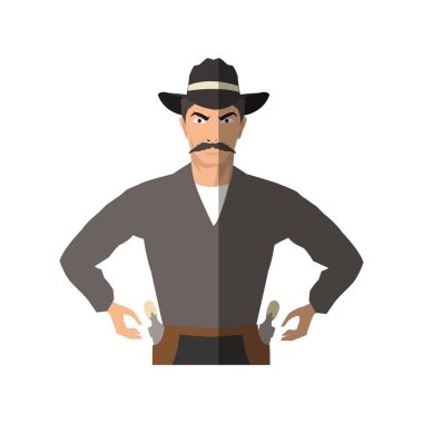 İzole kovboy karikatür tasarım