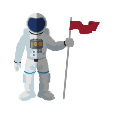 İzole astronot karikatür tasarım