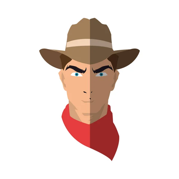 Projeto de desenho animado cowboy isolado —  Vetores de Stock