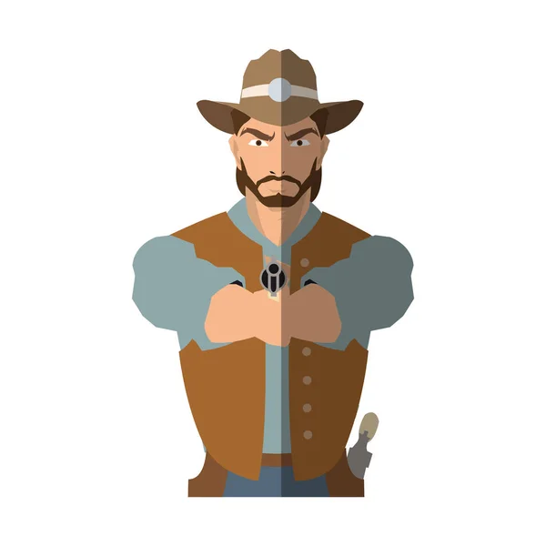 Geïsoleerde cowboy cartoon design — Stockvector