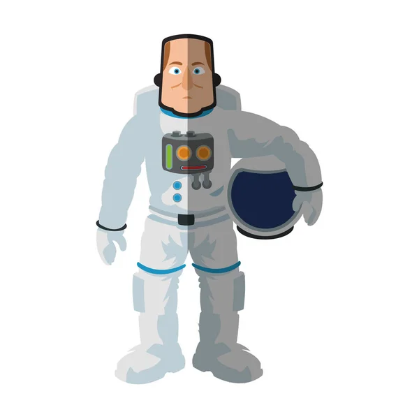 Desenho de desenho animado de astronauta isolado — Vetor de Stock