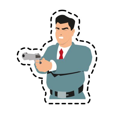 Silah tasarım ile izole karikatür