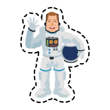 İzole astronot karikatür tasarım