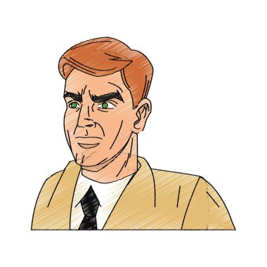 Müfettiş adam karikatür tasarım