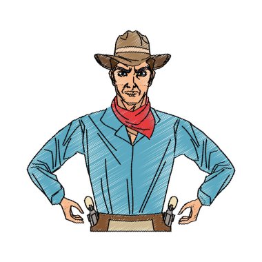 İzole kovboy karikatür tasarım