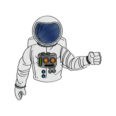 İzole astronot karikatür tasarım