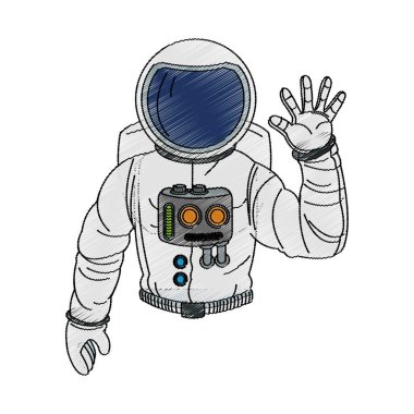 İzole astronot karikatür tasarım