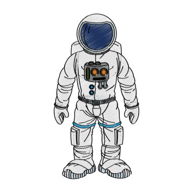 İzole astronot karikatür tasarım