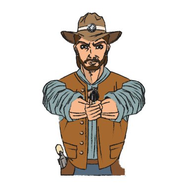 İzole kovboy karikatür tasarım