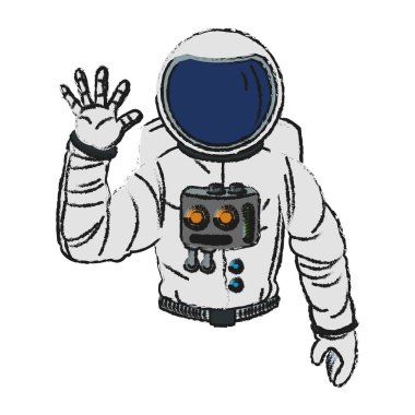 İzole astronot karikatür tasarım