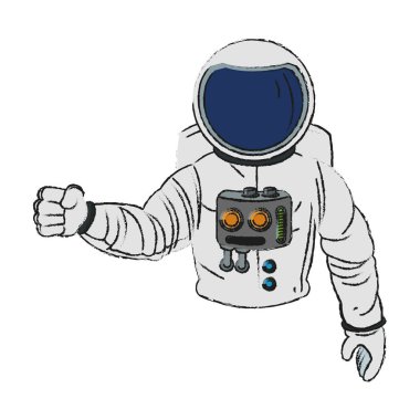 İzole astronot karikatür tasarım