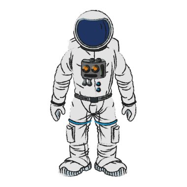 İzole astronot karikatür tasarım