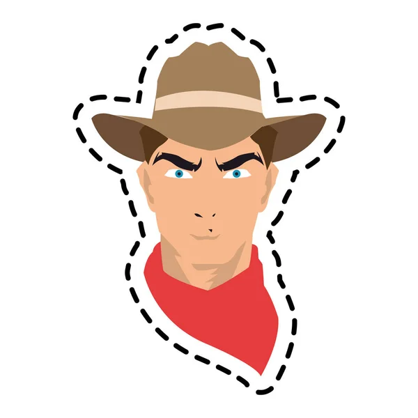 Isoliertes Cowboy-Cartoon-Design — Stockvektor