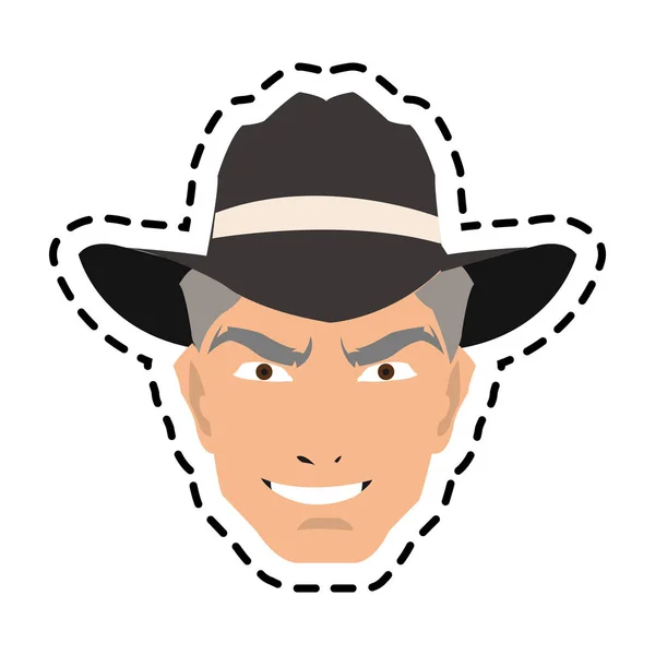 Isolated cowboy cartoon design — Stock Vector