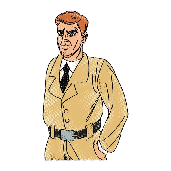 Inspecteur man cartoon design — Stockvector