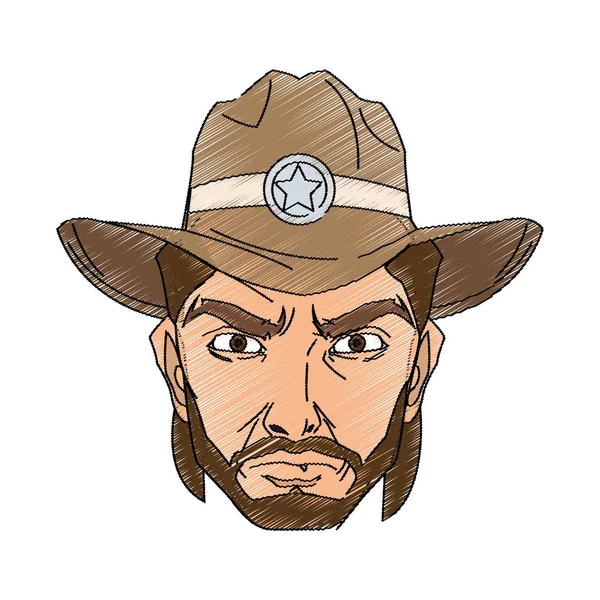 Isoliertes Cowboy-Cartoon-Design — Stockvektor