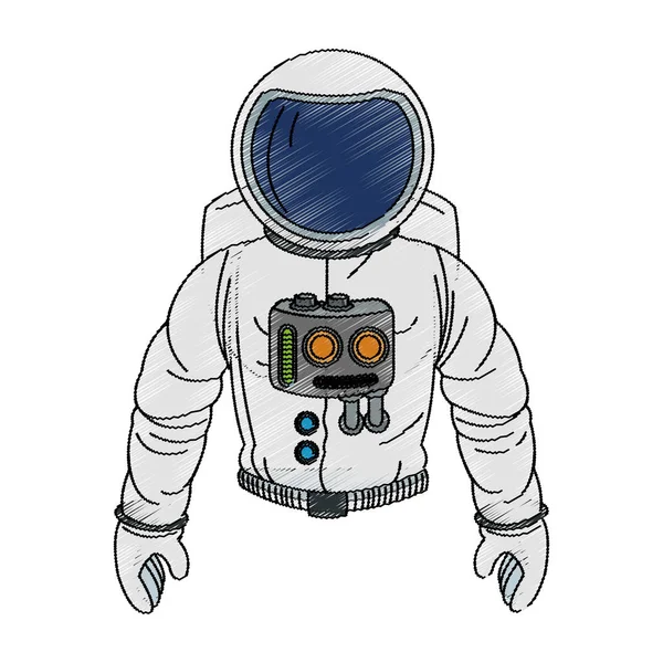 격리 된 우주 비행사 만화 디자인 — 스톡 벡터