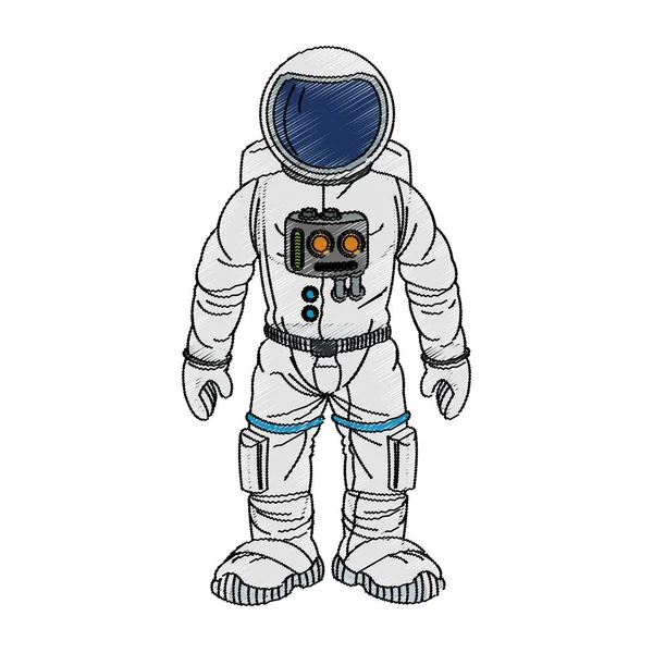 Isolato disegno del fumetto astronauta — Vettoriale Stock