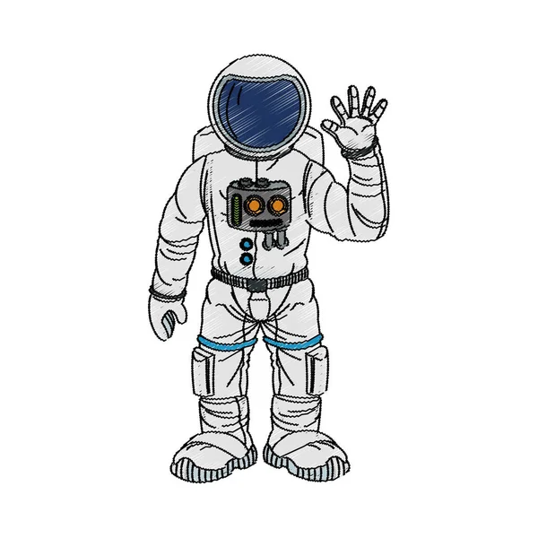 Kreskówka na białym tle astronauta — Wektor stockowy