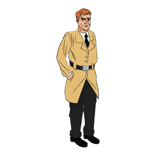 Inspector hombre diseño de dibujos animados — Vector de stock