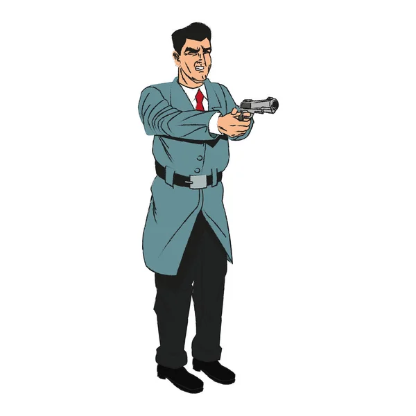 Desenhos animados homem com design de arma —  Vetores de Stock