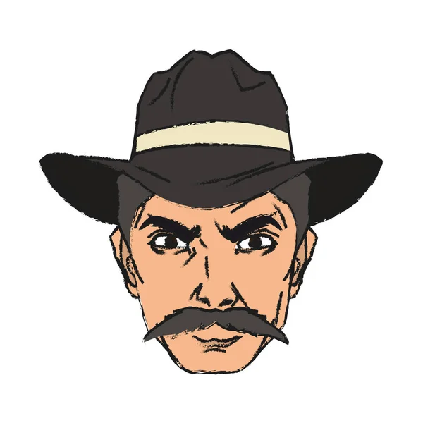 Isoliertes Cowboy-Cartoon-Design — Stockvektor