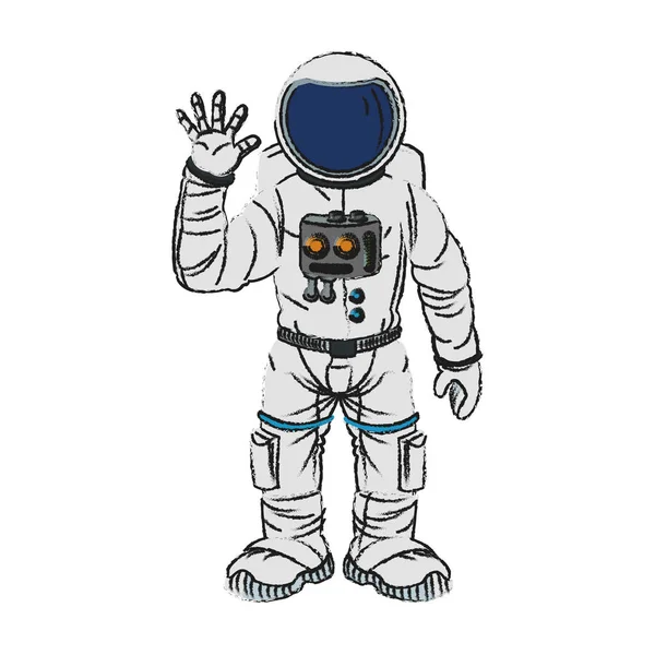 Diseño de dibujos animados astronauta aislado — Vector de stock