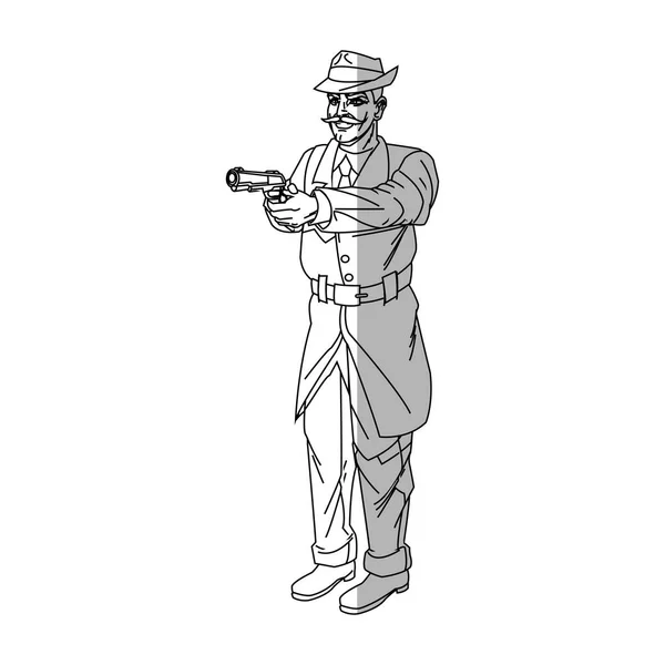 Hombre aislado de dibujos animados con diseño de pistola — Archivo Imágenes Vectoriales